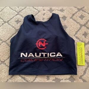NWT Women's Nautica Competition Crop Top w / Built In Bra